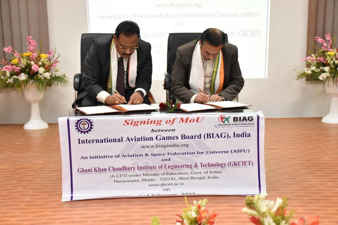 Signing of MoU between BIAG & GKCIET